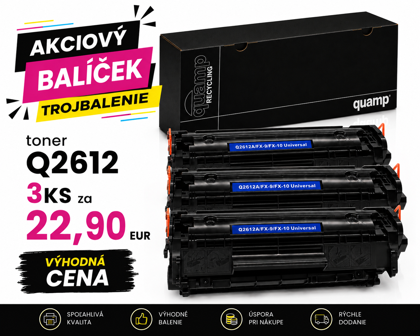 Kompatibilný laserový toner HP Q2612A 2000strán