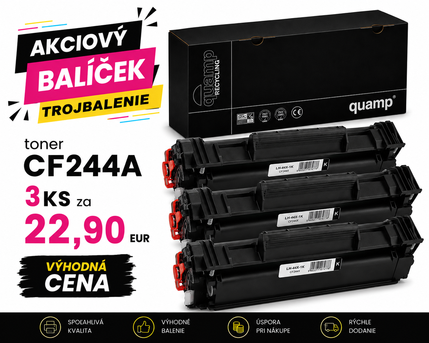 Kompatibilný laserový toner HP-44A | CF244A / 44A / CF244 1000 strán