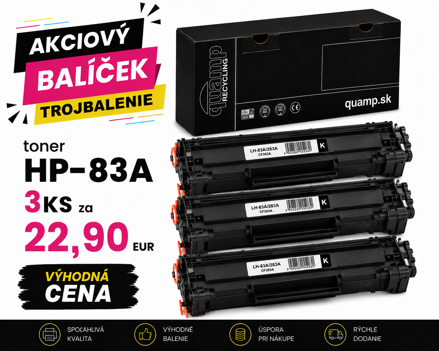 Kompatibilný laserový toner HP-83A | CF283A 1500 strán