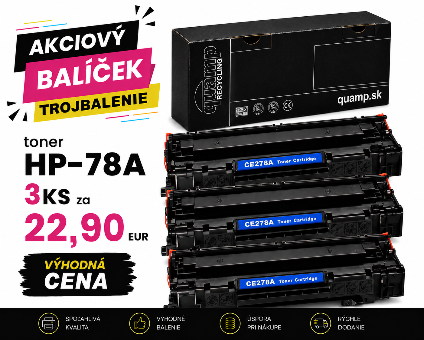 Kompatibilný laserový toner HP-78A | CE278A / CRG726 / CRG728 / 78A 2100 strán