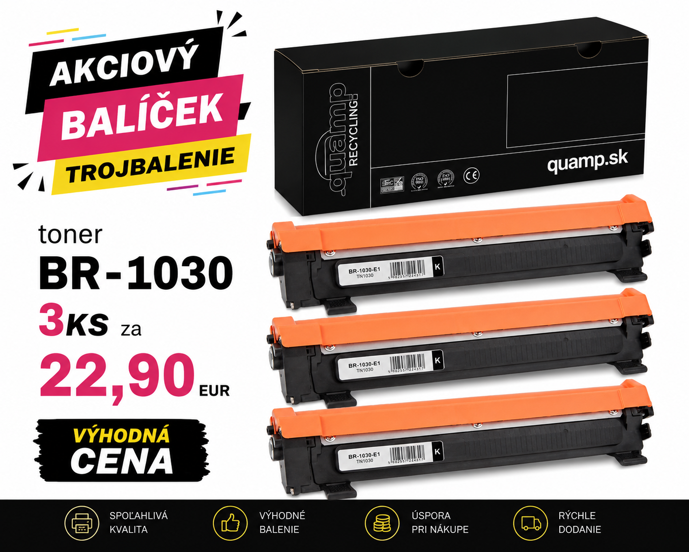 Kompatibilný laserový toner Brother BR-1030 | TN1030 / TN1050 1000 strán
