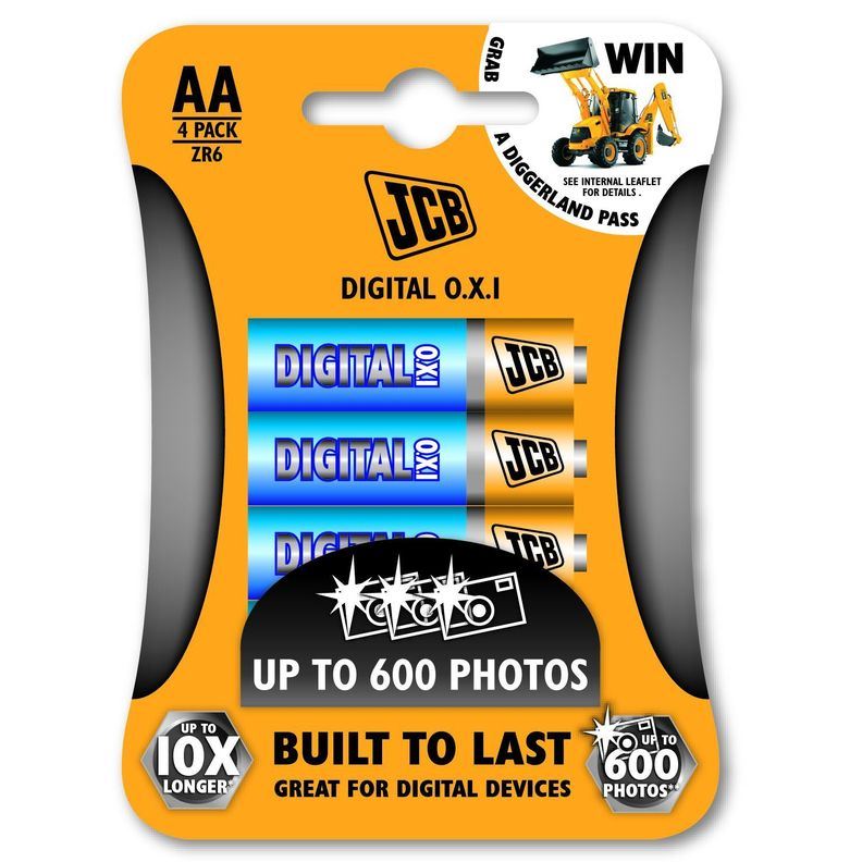 JCB OXI DIGITAL alkalická batéria LR06, blister 4 ks