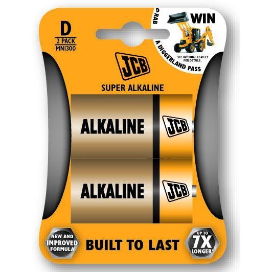 JCB SUPER alkalická batéria LR20, blister 2 ks